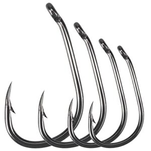 Luroad Karpfenhaken Set 50 Stück, Teflonbeschichtet, Widerhaken, perfekt für den ambitionierten Angler, geeignet für Karpfen, Barsch, Lachs und mehr.