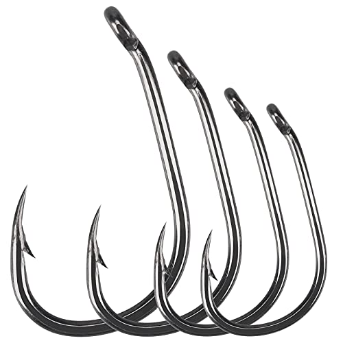 Luroad Karpfenhaken Set 50 Stück, Teflonbeschichtet, Widerhaken, perfekt für den ambitionierten Angler, geeignet für Karpfen, Barsch, Lachs und mehr.