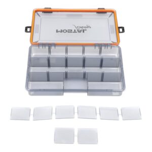 Mostal Tackle Box Angelkiste mit robustem Stauraum und flexibler Fachaufteilung - perfekt für die Organisation von Angelzubehör und Kleinteilen.
