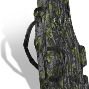 Robuste und wasserabweisende Rutentasche mit 4 Rutenfächern für 8 Ruten - Angeltasche Kescher und Rutenhalter