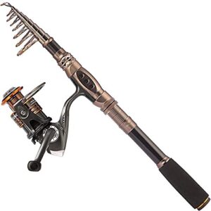 Perfektes Set für jeden Angler: PLUSINNO Spin Spinning Rute und Rolle Combos Carbon Teleskop Angelrute mit Spule Combo Sea Salzwasser Kit Angel Kit. Robuste Carbon-Teleskop-Rute, hochwertige Spule und diverse Ausrüstungsteile.