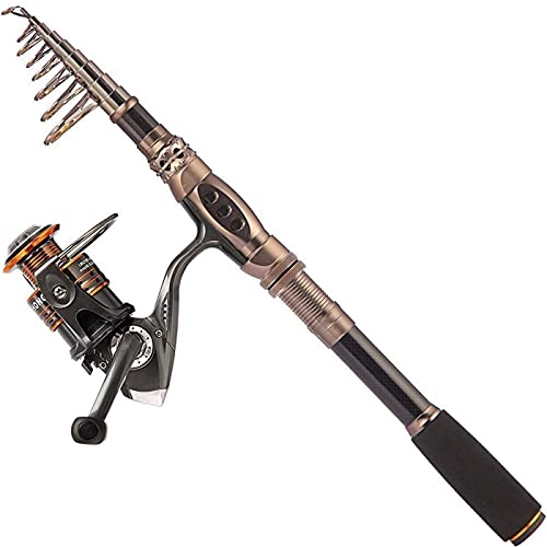 Perfektes Set für jeden Angler: PLUSINNO Spin Spinning Rute und Rolle Combos Carbon Teleskop Angelrute mit Spule Combo Sea Salzwasser Kit Angel Kit. Robuste Carbon-Teleskop-Rute, hochwertige Spule und diverse Ausrüstungsteile.