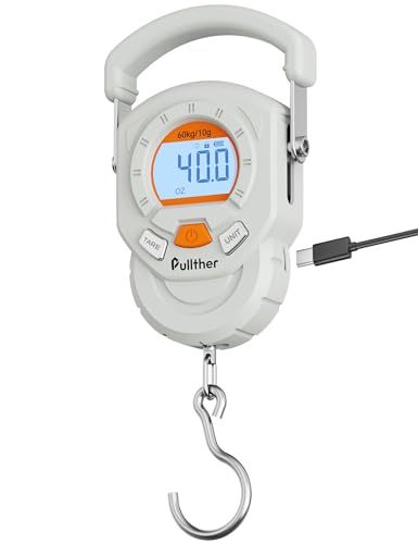 Digitale Kofferwaage für Angeln, präzise Messung bis 132 lb/60 kg, LCD-Display und Tara-Funktion