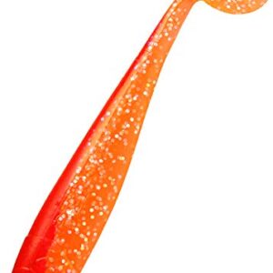 Relax King Shad 4 Zoll, 10 Stück Gummifische im Rot-Orange-Design für die Jagd nach Barsch, Zander und Hecht