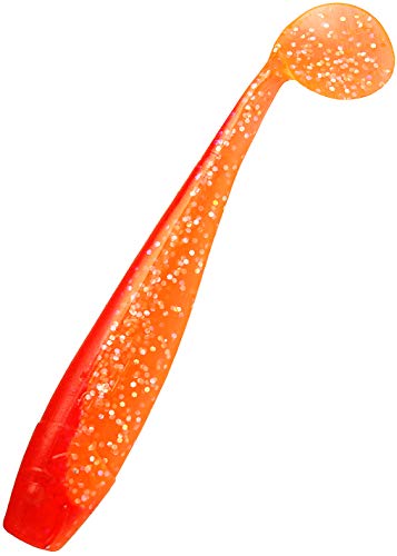 Relax King Shad 4 Zoll, 10 Stück Gummifische im Rot-Orange-Design für die Jagd nach Barsch, Zander und Hecht