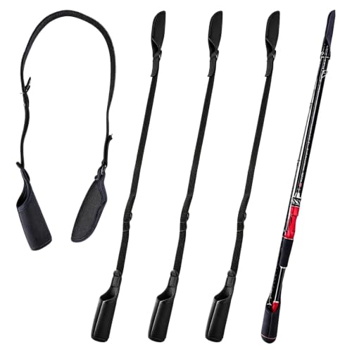Rutenschutz für Angelruten - 5 Stück Rutenbänder aus elastischem Neopren mit Klettverschluss und individueller Anpassungsfähigkeit, ideal für Angler, die ihre Ausrüstung schützen möchten.