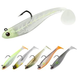 TRUSCEND Gummifische Angelköder für Forelle, Zander und Barsch - Jigs Head mit Haken - Angelgeschenke für Männer