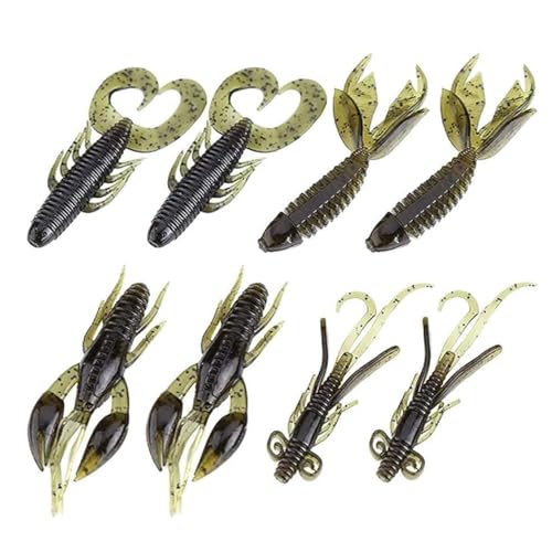 Weiche Fischköder, 25 Stück, Silikon Flusskrebs Köder für Karpfen und Bass Angeln in Frisch- und Salzwasser