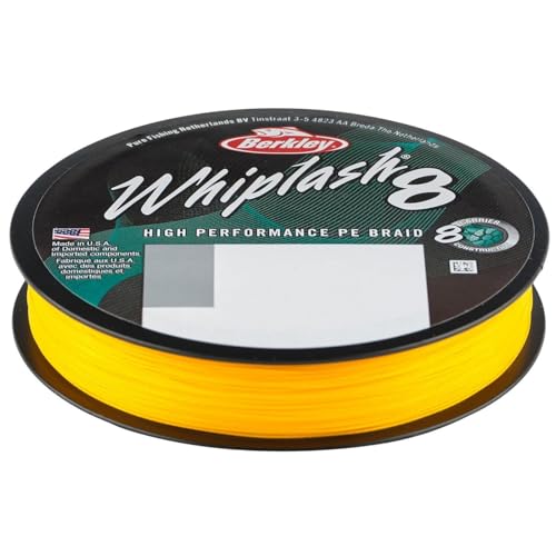 Berkley Whiplash8 Angelleine, 150m, 0.20mm Gelb, hochwertige PE-Länge, langlebig und abriebfest