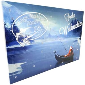 Weihnachtskalender mit Angelködern und Zubehör für Hecht, Zander, Barsch und Forelle