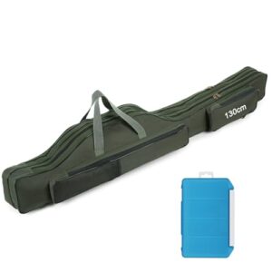 Relaxyee Angeltasche Rutentasche mit Angelbox, wasserabweisend und faltbar für Outdoor-Angelruten