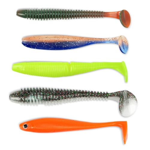 ROBINSON Gummifische Set, weiche Gummiköder zum Jiggen, ideal für Barsch und Zander